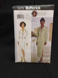 5479 BUTTERICK LINED HIP COLLAR JACKET, LONG SLIT SKIRT PATTERN 14-18,20-24